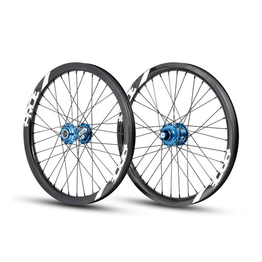 Paire de Roues PRIDE 20" (406mm) Carbone Gravity Gloss Disc / Pride Control Axes 20/10mm Bleu