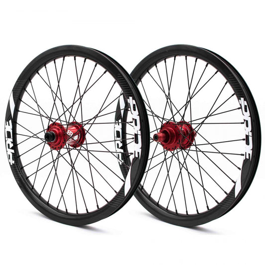 Paire de Roues PRIDE 20" (406mm) Carbone Gravity Gloss Disc Pride Control Axes 20/10mm Rouge