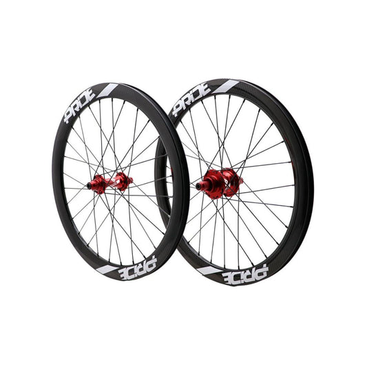 Paire de Roues PRIDE 20" (451mm) Carbone Gravity Gloss Disc Pride Control V1 Axes 10/10mm Rouge