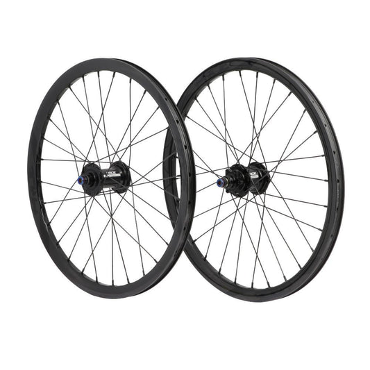 Paire de Roues PRIDE 20" (451mm) Carbone Wave Gloss Black Fusion Disc Axes 10/10mm Noir