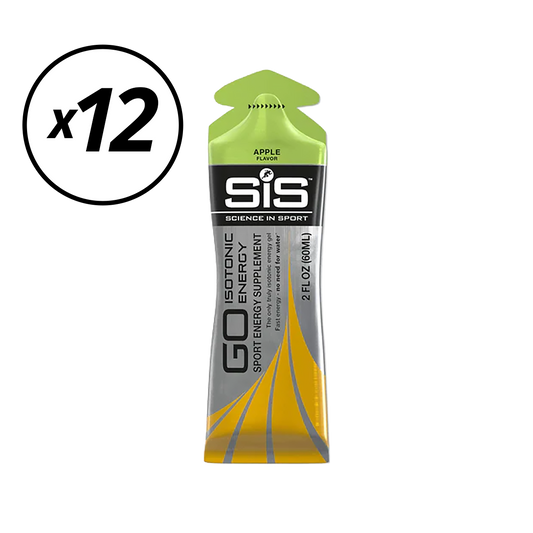 Lot de 12 Gels Énergétique SIS GO ISOTONIC ENERGY (60ml) Pomme DLUO dépassée