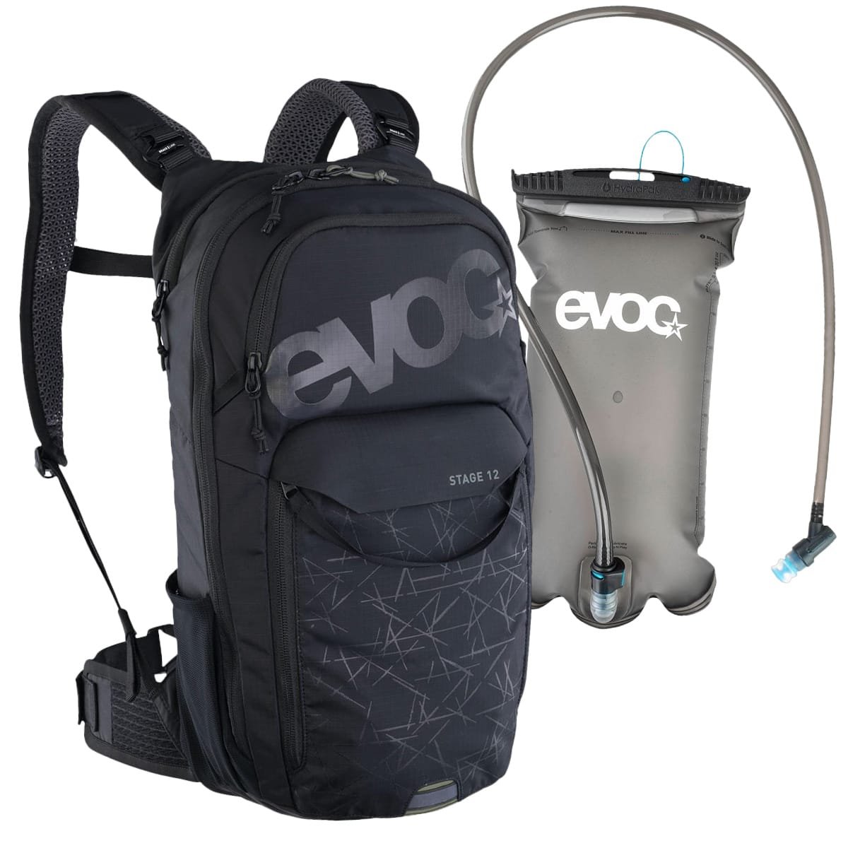 Pack Sac à Dos EVOC STAGE 12 NOIR + Poche à Eau EVOC 2L