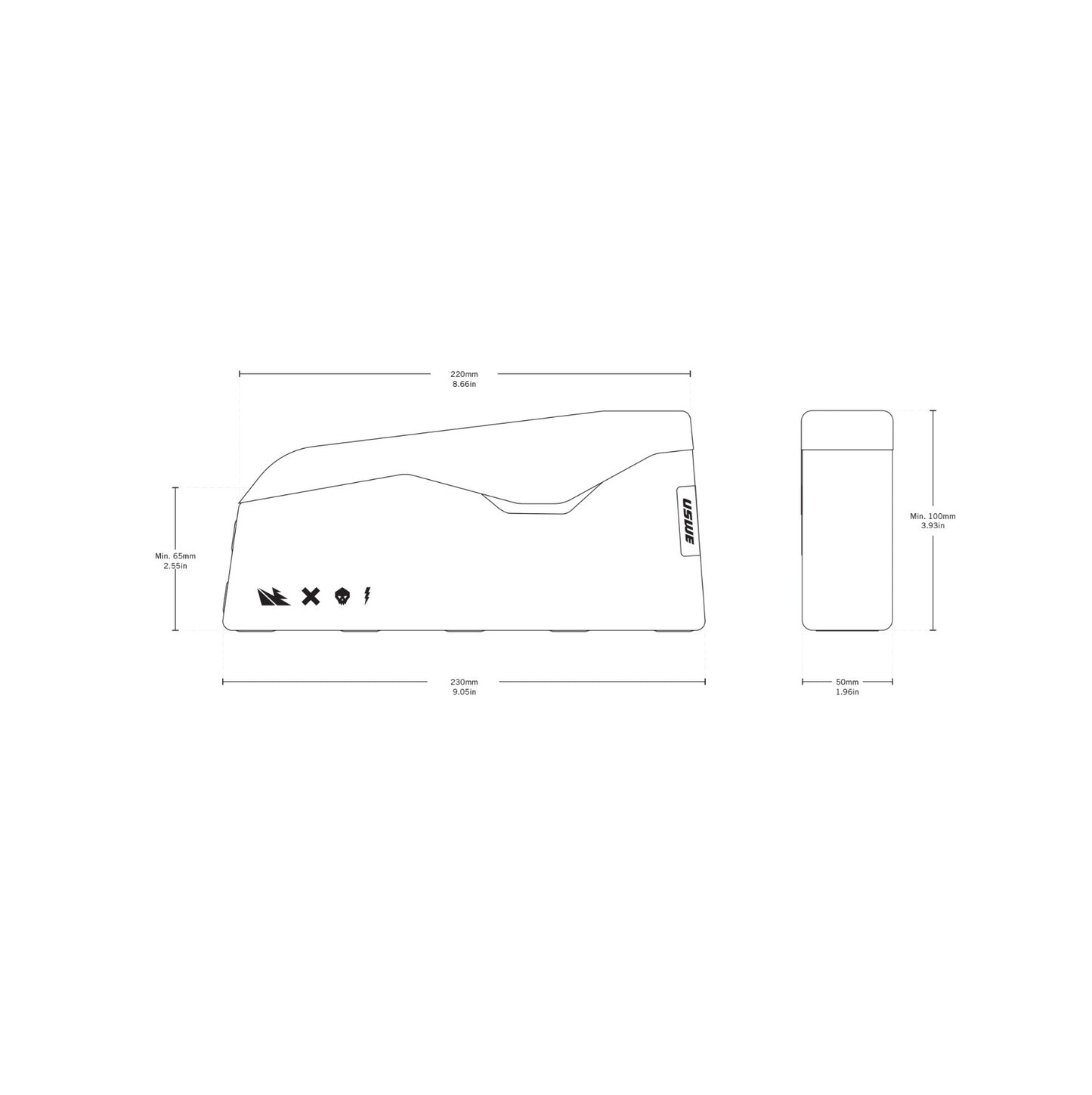 Sacoche de Cadre USWE TOP TUBE MAGNETIC 1.2 L Noir