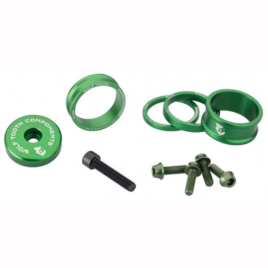 Kit Entretoises, Capot de Potence et Vis WOLFTOOTH BLING KIT Olive